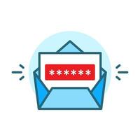 email verification code concept illustration flat icon with line, simple vector design
