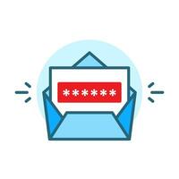 email verification code concept illustration flat icon with line, simple vector design