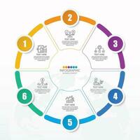 infografía con 6 pasos, procesos u opciones. vector