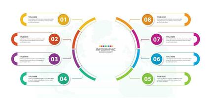 Infographic with 8 steps, process or options. vector