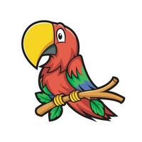 Parrot sport logo mascot design concept illustration vector