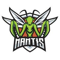 mantis mascota logo mi deporte juego de azar concepto ilustración vector