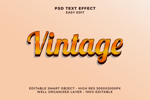 Vintage ▾ testo effetto PSD