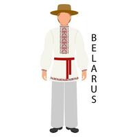 A man in a Belarusian folk costume. Culture and traditions of Belarus. Illustration, vector