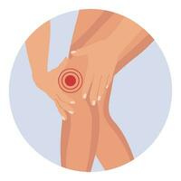 Knee pain, knee arthritis, leg pain due to rheumatoid arthritis. Anatomy of human bones. Illustration, vector