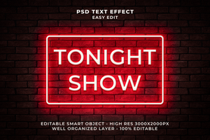 neon tekst effect psd