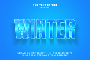 3d inverno testo effetto PSD