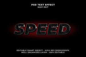 3d velocità testo effetto PSD