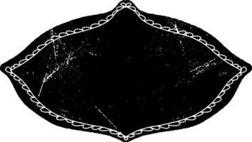 a black and white oval frame with a decorative border vector
