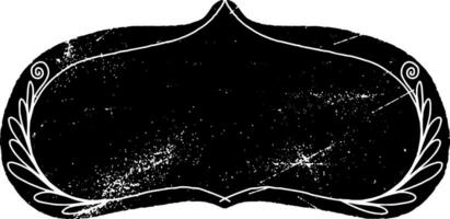 a black and white drawing of a frame with a scroll vector