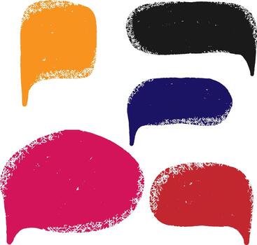 a set of four speech bubbles with different colors vector