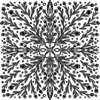 a black and white floral design vector