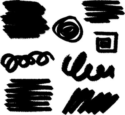 a set of black ink strokes on a white background