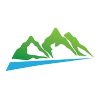 Logos of rivers, creeks, riverbanks and streams. River logo with combination of mountains and farmland with concept design vector illustration template.