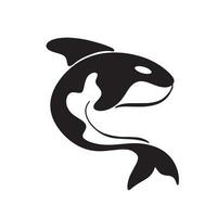 Simple black orca whale animal template logo creative design. Killer underwater animal. Logo for business, identity and branding. vector