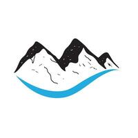 Logos of rivers, creeks, riverbanks and streams. River logo with combination of mountains and farmland with concept design vector illustration template.