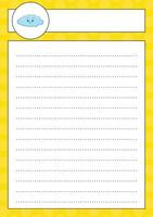 Lined sheet template. Handwriting paper. For diary, planner, checklist, wish list. Vector illustration.