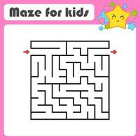 Abstract square maze. Game for kids. Puzzle for children. Labyrinth conundrum. Find the right path. Vector illustration.