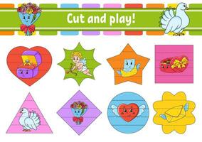 Matching game. Draw a line. Education developing worksheet. Activity page with color pictures. Riddle for children. Cute character. Cartoon style. Vector illustration.