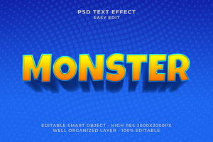 monstruo texto efecto psd