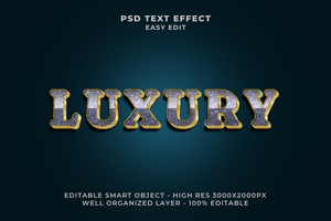 luxo texto efeito psd