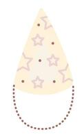 Cute birthday cone hat in pink and yellow colors, soft and tender pastel palette vector