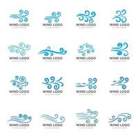 Logo design template wave element creative wind or air.Logo for business, web, air conditioner. vector