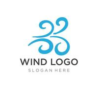 Logo design template wave element creative wind or air.Logo for business, web, air conditioner. vector