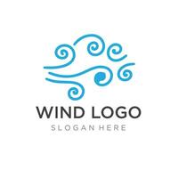 Logo design template wave element creative wind or air.Logo for business, web, air conditioner. vector