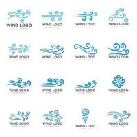 Logo design template wave element creative wind or air.Logo for business, web, air conditioner. vector