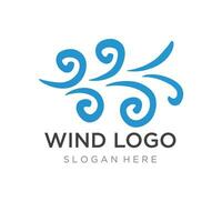 Logo design template wave element creative wind or air.Logo for business, web, air conditioner. vector