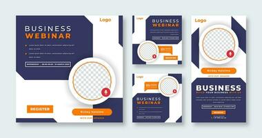 Webinar Digital Business Conference Social Media Post for Online Marketing Promotion Banner and Web Internet Ads Flyer vector