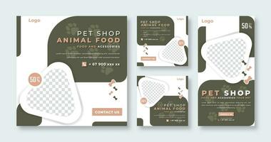 Pet Shop and Pet Care Social Media Post for Online Marketing Promotion Banner, Story and Web Internet Ads Flyer vector