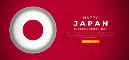 Happy Japan Independence Day Design Paper Cut Shapes Background Illustration for Poster, Banner, Advertising, Greeting Card vector