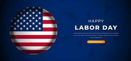 International Labour Day On 1st May Background Poster Banner United State America Celebration Worker vector