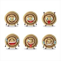 Cartoon character of cookies spiral with smile expression vector