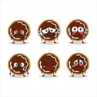 galletas con mermelada dibujos animados personaje con triste expresión vector