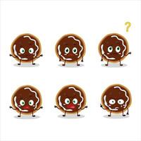 Cartoon character of cookies with jam with what expression vector