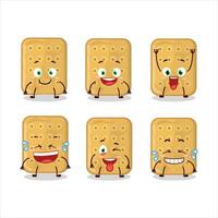 dibujos animados personaje de galleta con sonrisa expresión vector