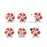 Cartoon character of red candy with various chef emoticons vector