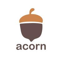 Acorn logo template design with leaves with editable vector illustration.