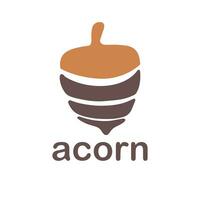 Acorn logo template design with leaves with editable vector illustration.