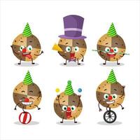 Cartoon character of sweety cookies with various circus shows vector