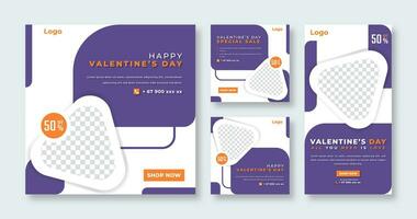 Valentine's Sale Social Media Post for Online Marketing Promotion Banner, Story and Web Internet Ads Flyer vector