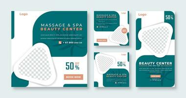 Spa, Beauty, and Massage Social Media Post for Online Marketing Promotion Banner, Story and Web Internet Ads Flyer vector