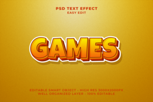 Games text effect psd