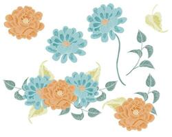 Cute Soft Hand Drawn Aster Flower vector