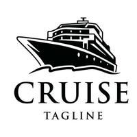 Elegant cruise ship logo design template. vector