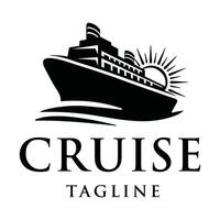 Elegant cruise ship logo design template. vector