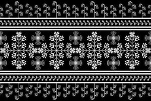 Floral Cross Stitch Embroidery on white background.geometric ethnic oriental seamless pattern traditional.Aztec style abstract vector illustration.design for texture,fabric,clothing,wrapping,sarong.